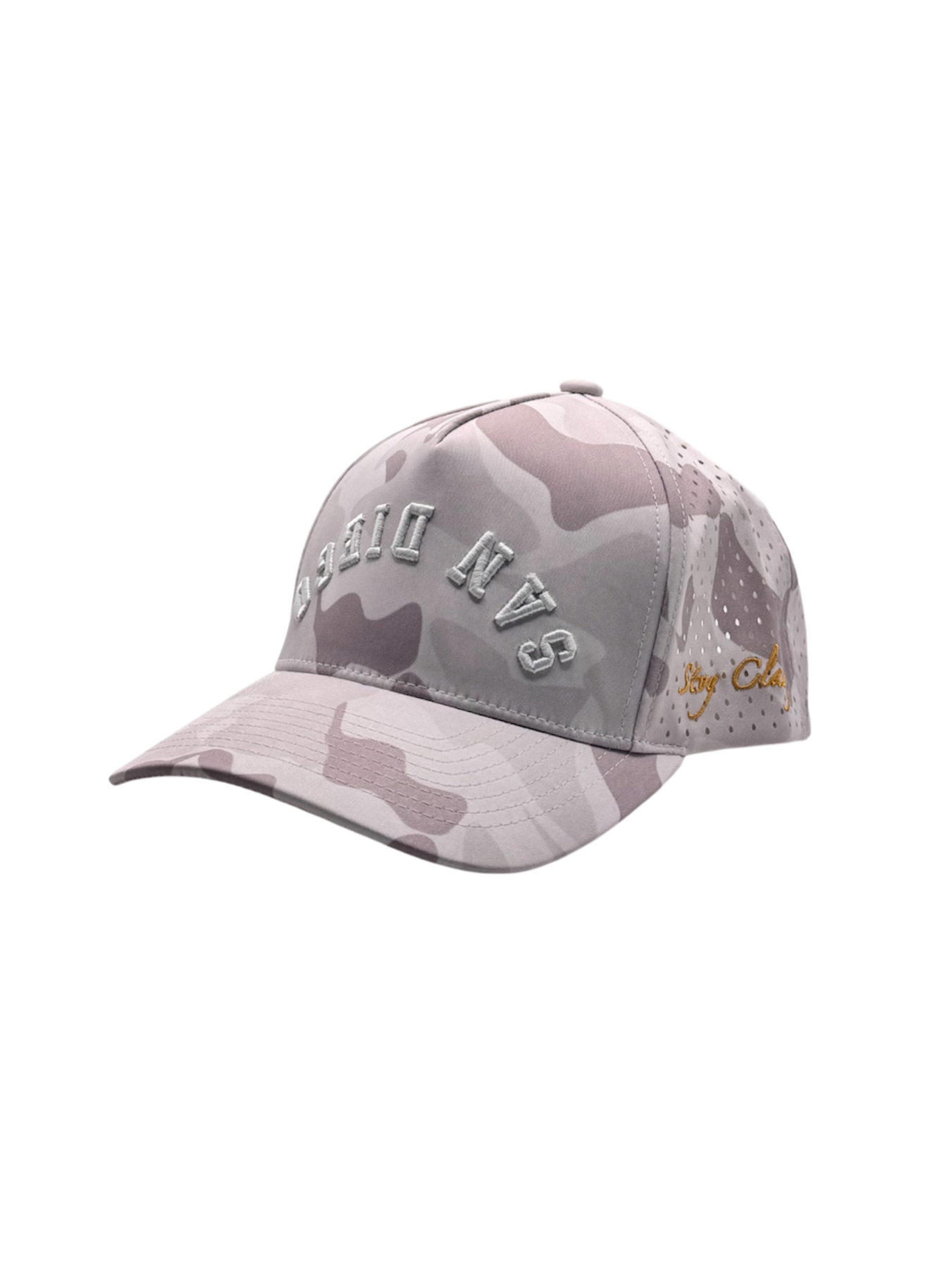 Precurved San Diego Golf Snapback-White Camo