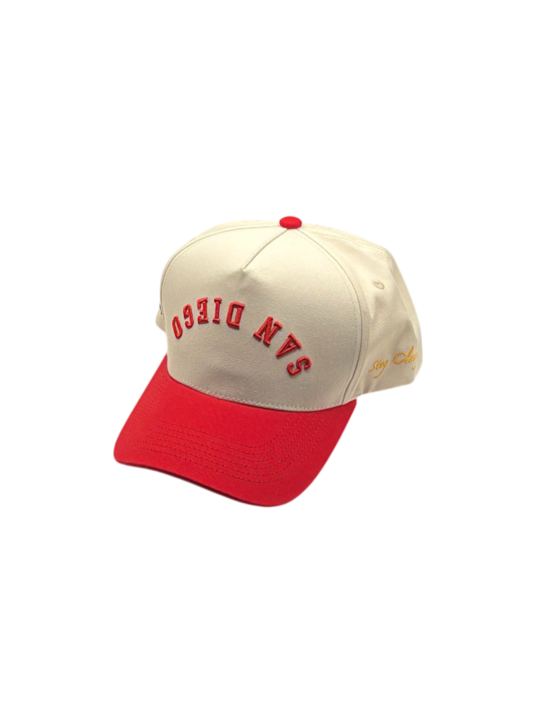 Pre-Curved San Diego Snapback-Red