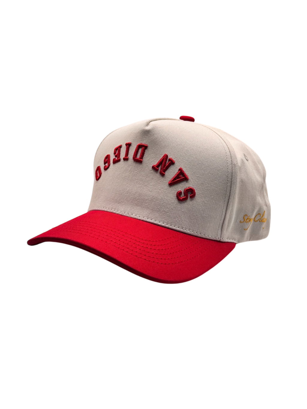 Pre-Curved San Diego Snapback-Red
