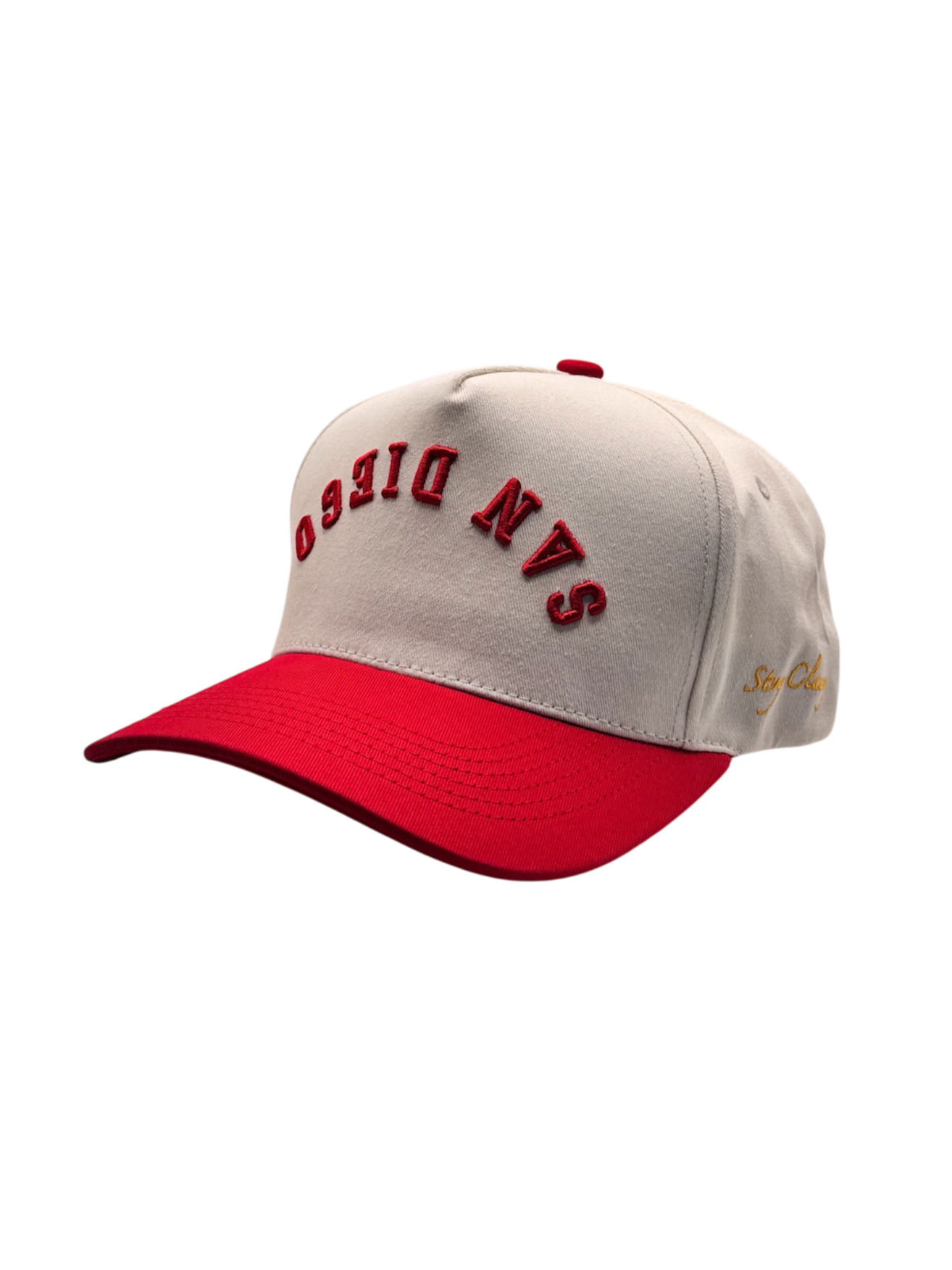 Pre-Curved San Diego Snapback-Red